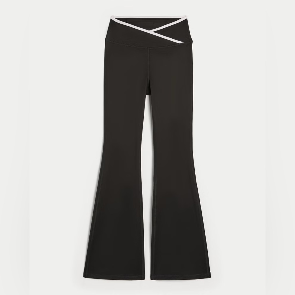 Hollister Black Flare Pants with White Trim